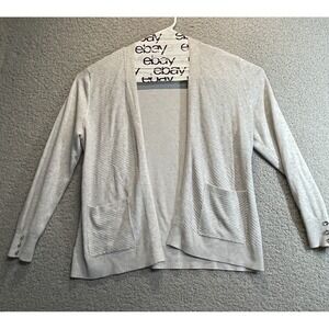 89th & Madison Cozy Cardigan Open Front Sweater Women's‎ Size Large Gray